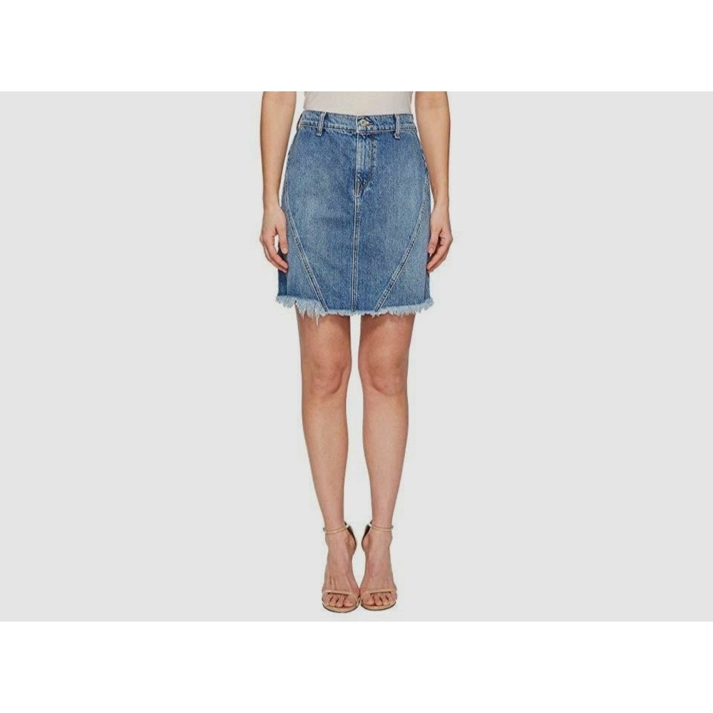 Baldwin Agnes High Waist Raw Hem Denim Skirt Size 26 Casual Essential